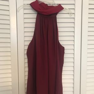 White House Black Market red sleeveless blouse